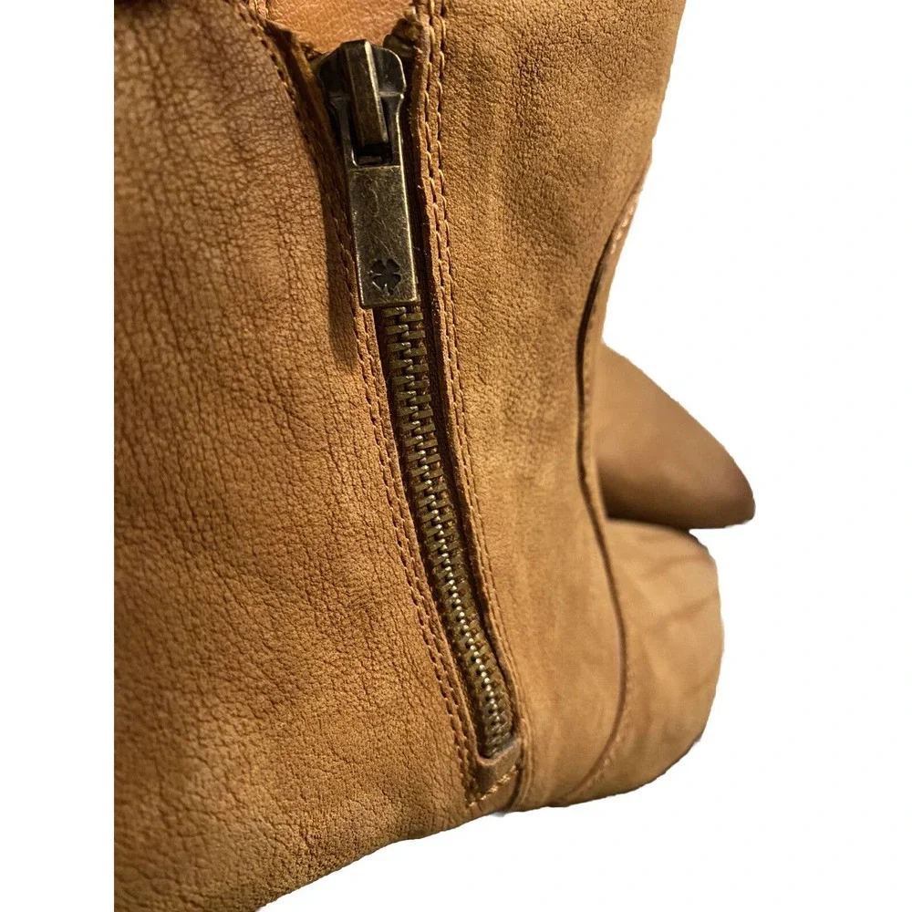 New Lucky Brand TAYTI Topogan Tan Point Toe Western Cowboy Boot Ankle Booties 12